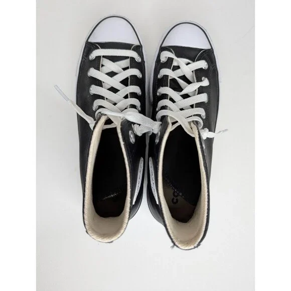 Converse Womens Chuck Taylor Hi Top Platform Leather Sneakers Sz 8 - Picture 7 of 9